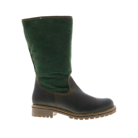 Bos. & Co. Hanah Womens Green Leather Zipper Casual Dress Boots