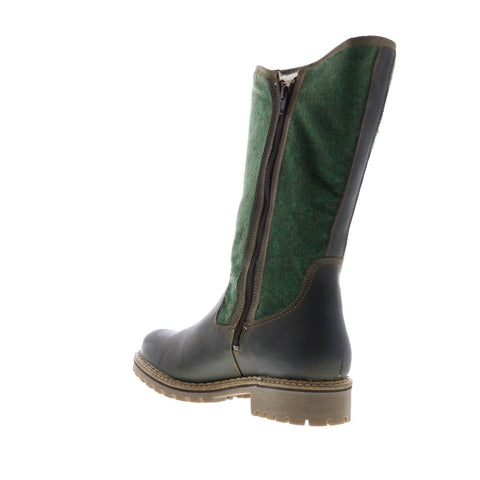 Bos. & Co. Hanah Womens Green Leather Zipper Casual Dress Boots