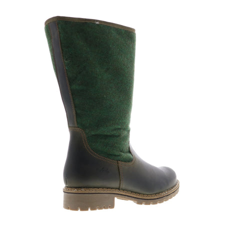 Bos. & Co. Hanah Womens Green Leather Zipper Casual Dress Boots