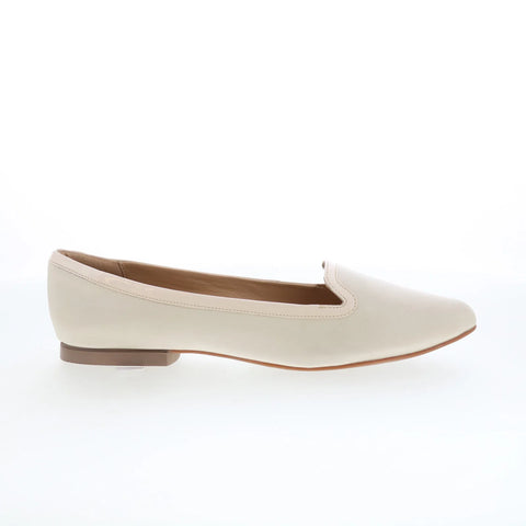Trotters Hannah T2270-112 Womens Beige Leather Slip On Loafer Flats Shoes