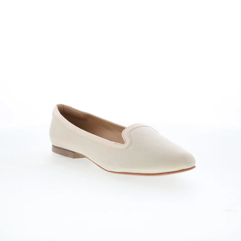 Trotters Hannah T2270-112 Womens Beige Leather Slip On Loafer Flats Shoes
