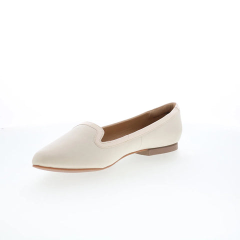 Trotters Hannah T2270-112 Womens Beige Leather Slip On Loafer Flats Shoes