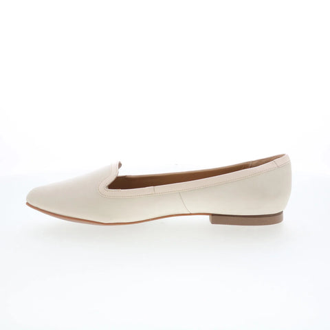 Trotters Hannah T2270-112 Womens Beige Leather Slip On Loafer Flats Shoes