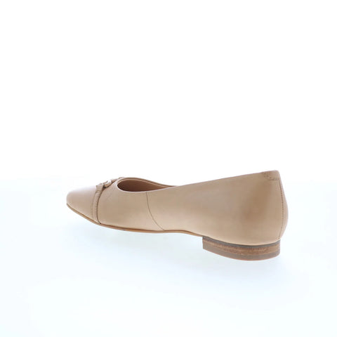 Trotters Harmony T2250-130 Womens Beige Leather Slip On Ballet Flats Shoes