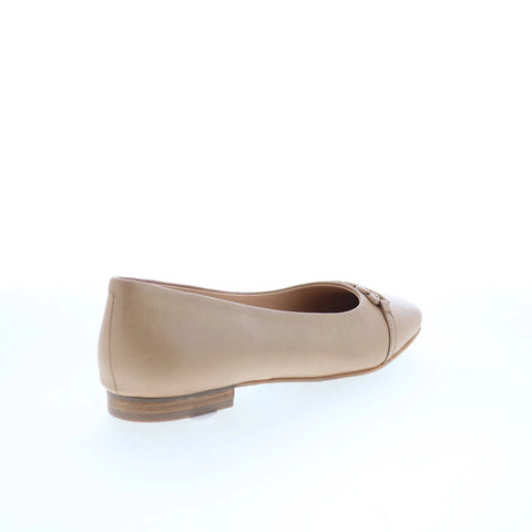 Trotters Harmony T2250-130 Womens Beige Leather Slip On Ballet Flats Shoes