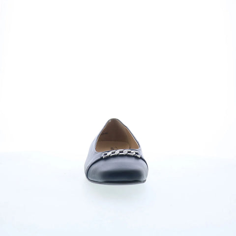 Trotters Harmony T2250-400 Womens Blue Leather Slip On Ballet Flats Shoes