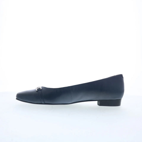 Trotters Harmony T2250-400 Womens Blue Leather Slip On Ballet Flats Shoes