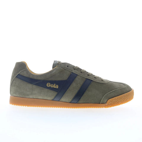 Gola Harrier Suede CMA192 Mens Green Suede Lifestyle Sneakers Shoes