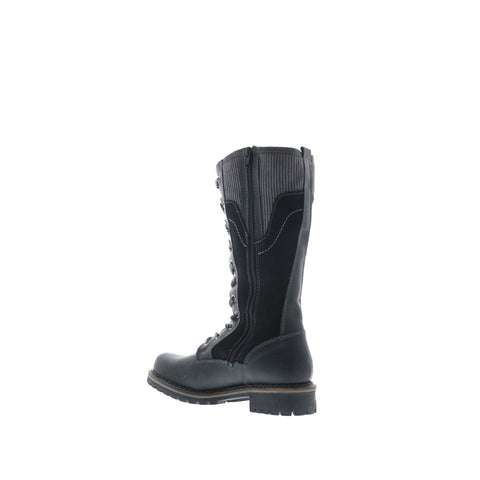 Bos. & Co. Harrison Womens Black Leather Lace Up Casual Dress Boots