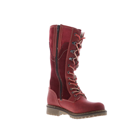 Bos. & Co. Harrison Womens Red Suede Lace Up Casual Dress Boots