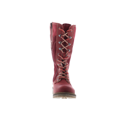 Bos. & Co. Harrison Womens Red Suede Lace Up Casual Dress Boots