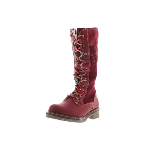 Bos. & Co. Harrison Womens Red Suede Lace Up Casual Dress Boots