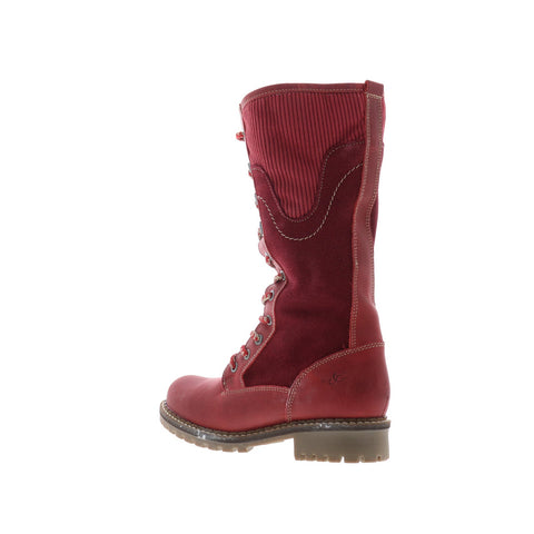 Bos. & Co. Harrison Womens Red Suede Lace Up Casual Dress Boots