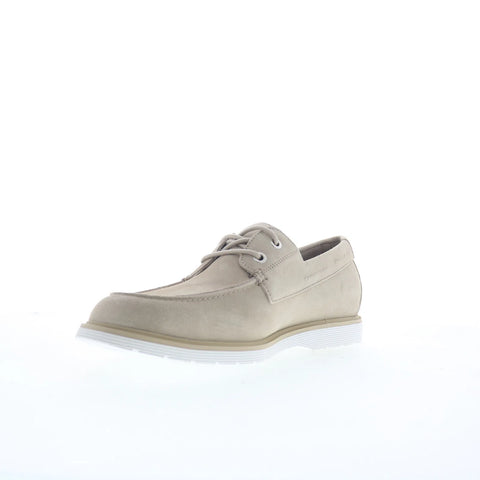 Rockport Hartley RMHARTLEY Mens Gray Wide Suede Loafers & Slip Ons Boat Shoes
