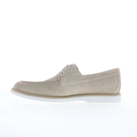 Rockport Hartley RMHARTLEY Mens Gray Wide Suede Loafers & Slip Ons Boat Shoes
