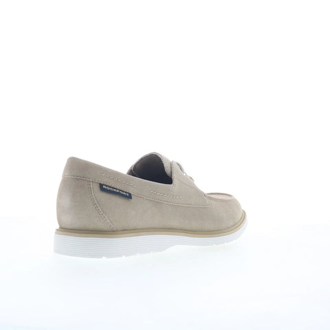 Rockport Hartley RMHARTLEY Mens Gray Wide Suede Loafers & Slip Ons Boat Shoes