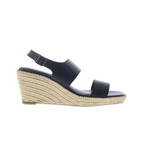 Softwalk Hartley S2309-001 Womens Black Leather Wedges Sandals Shoes
