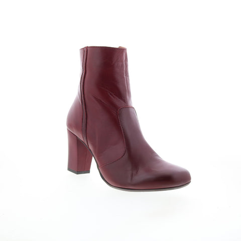 Miz Mooz Harvee Womens Burgundy Leather Zipper Ankle & Booties Boots