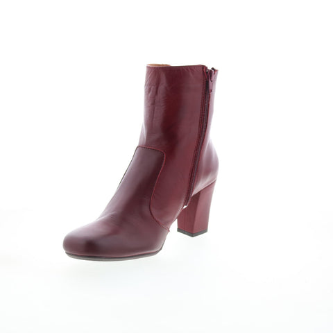 Miz Mooz Harvee Womens Burgundy Leather Zipper Ankle & Booties Boots