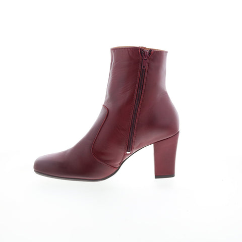 Miz Mooz Harvee Womens Burgundy Leather Zipper Ankle & Booties Boots