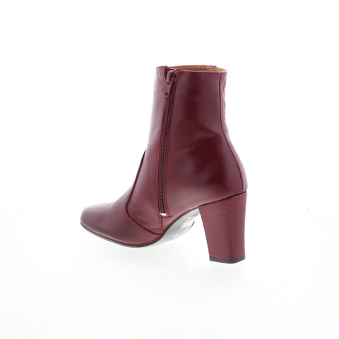 Miz Mooz Harvee Womens Burgundy Leather Zipper Ankle & Booties Boots