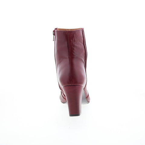 Miz Mooz Harvee Womens Burgundy Leather Zipper Ankle & Booties Boots