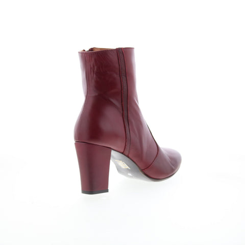 Miz Mooz Harvee Womens Burgundy Leather Zipper Ankle & Booties Boots