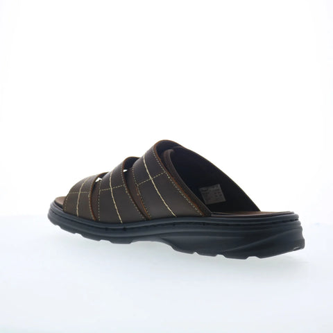 Propet Hatcher MSO031L Mens Brown Extra Wide 3E Slides Sandals Shoes