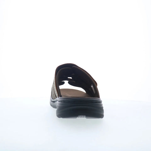 Propet Hatcher MSO031L Mens Brown Extra Wide 3E Slides Sandals Shoes