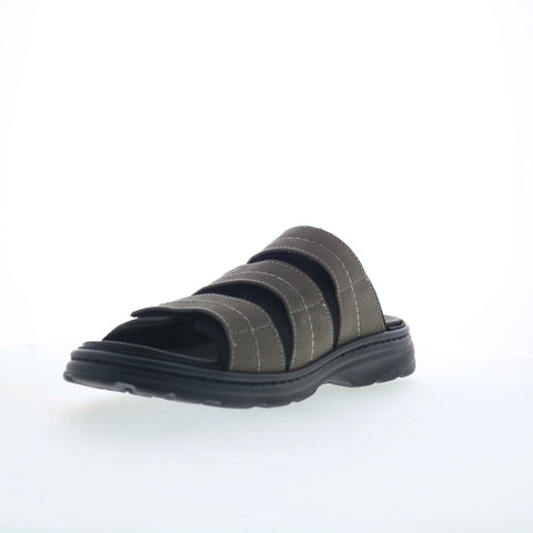 Propet Hatcher MSO031L Mens Gray Extra Wide 3E Nubuck Slides Sandals Shoes