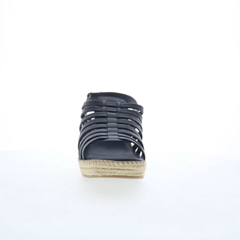 Softwalk Havana S2407-001 Womens Black Leather Strap Wedges Sandals Shoes