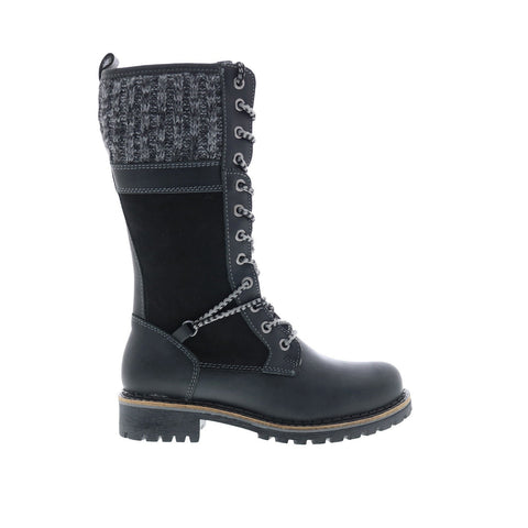 Bos. & Co. Haven Womens Black Leather Lace Up Casual Dress Boots