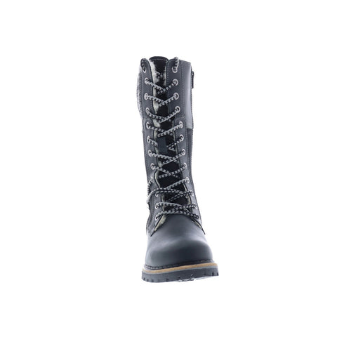 Bos. & Co. Haven Womens Black Leather Lace Up Casual Dress Boots