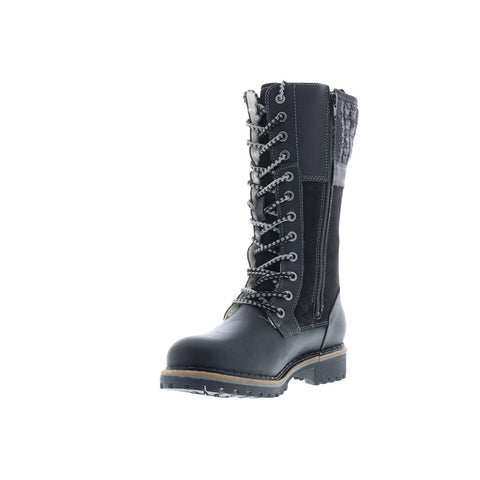 Bos. & Co. Haven Womens Black Leather Lace Up Casual Dress Boots
