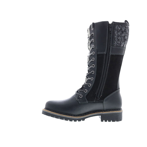 Bos. & Co. Haven Womens Black Leather Lace Up Casual Dress Boots