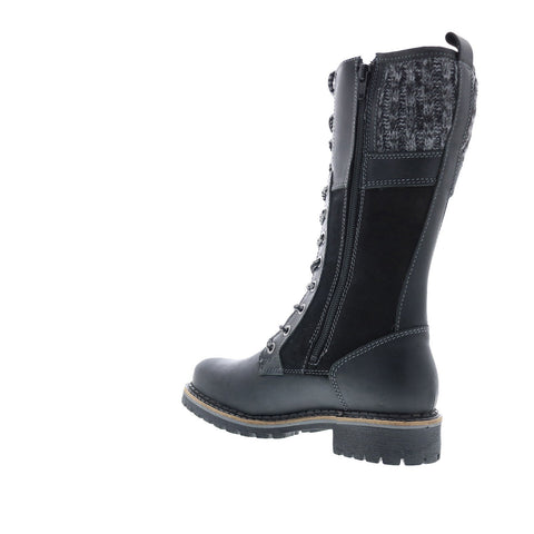 Bos. & Co. Haven Womens Black Leather Lace Up Casual Dress Boots