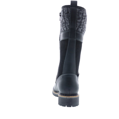 Bos. & Co. Haven Womens Black Leather Lace Up Casual Dress Boots