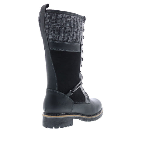 Bos. & Co. Haven Womens Black Leather Lace Up Casual Dress Boots