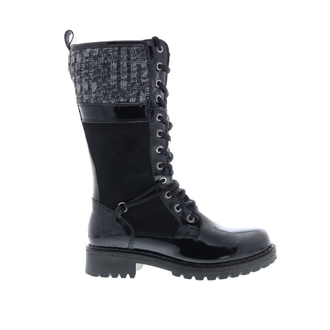 Bos. & Co. Haven Womens Black Leather Lace Up Casual Dress Boots