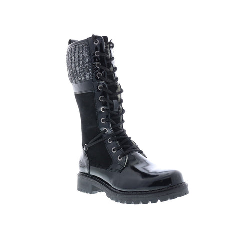 Bos. & Co. Haven Womens Black Leather Lace Up Casual Dress Boots