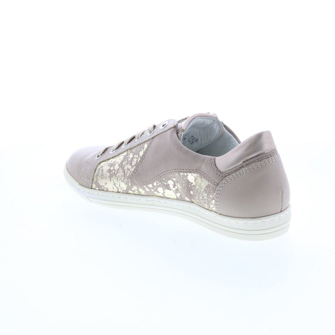 Mephisto Hawai Shiny Womens Beige Leather Strap Lifestyle Sneakers Shoes