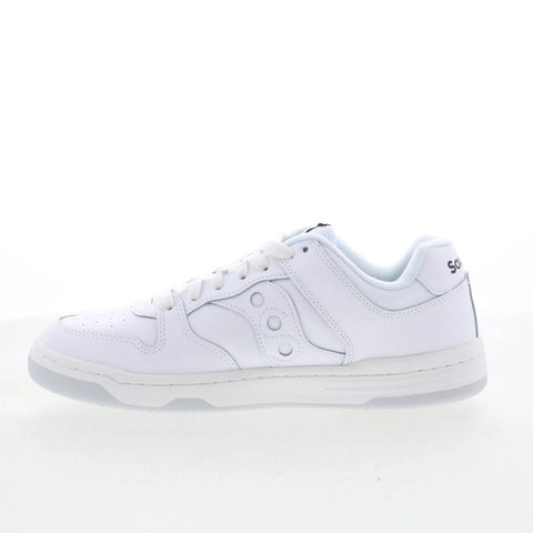 Saucony Hawk S70851-3 Mens White Leather Lace Up Lifestyle Sneakers Shoes