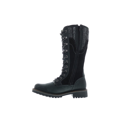 Bos. & Co. Hayday Womens Black Leather Lace Up Casual Dress Boots