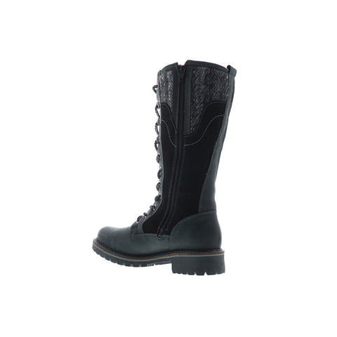 Bos. & Co. Hayday Womens Black Leather Lace Up Casual Dress Boots