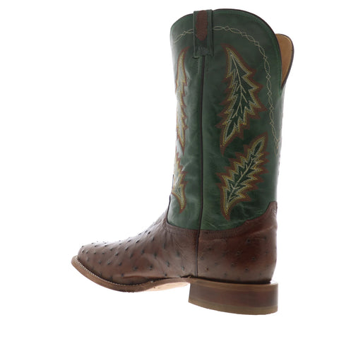 Tony Lama Hayden Full Quill Ostrich Made In USA Mens Brown Wide Western Boots