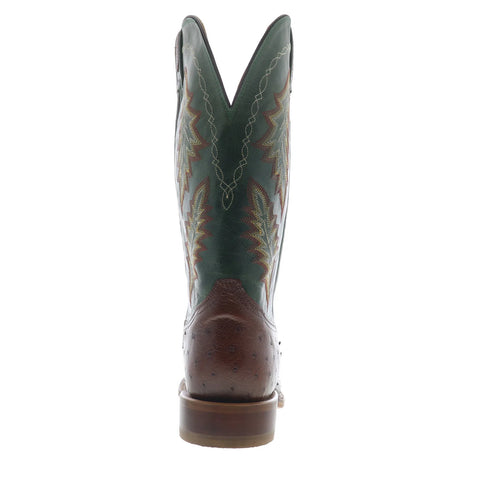 Tony Lama Hayden Full Quill Ostrich Made In USA Mens Brown Wide Western Boots