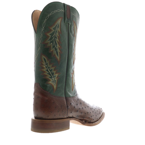 Tony Lama Hayden Full Quill Ostrich Made In USA Mens Brown Wide Western Boots