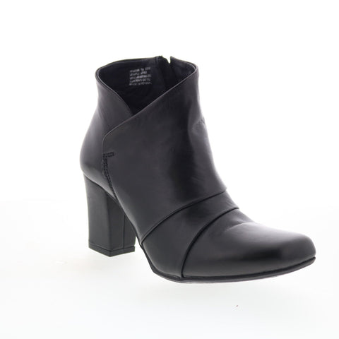 Miz Mooz Haydin Womens Black Leather Zipper Ankle & Booties Boots