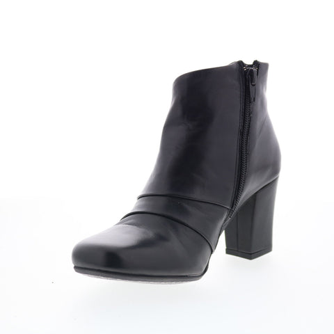 Miz Mooz Haydin Womens Black Leather Zipper Ankle & Booties Boots