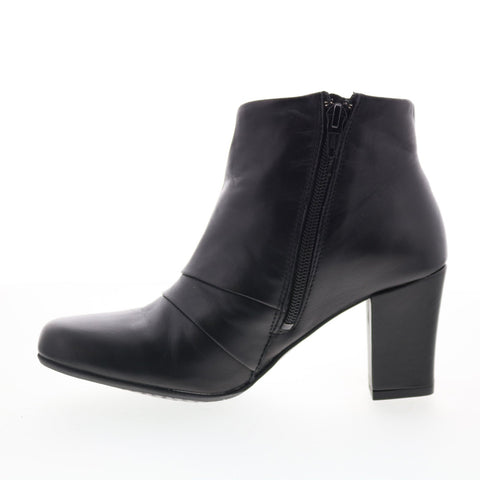Miz Mooz Haydin Womens Black Leather Zipper Ankle & Booties Boots
